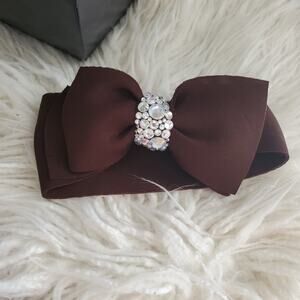 Bling Puff Chocolate Brown Bow Headband Hair Accesory